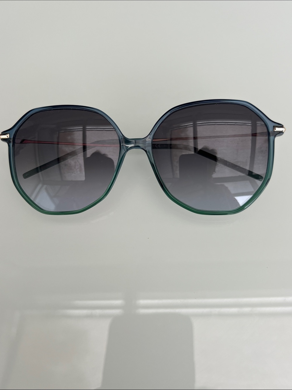 Boss (NWT) Women’s Green Gradient Oversized Sunglasses